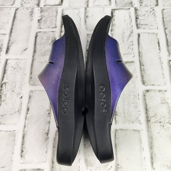 OOFOS OOahh Luxe Slide Women's US 8 EU 39 Metallic Pink Purple Comfort Sandals - Picture 7 of 10